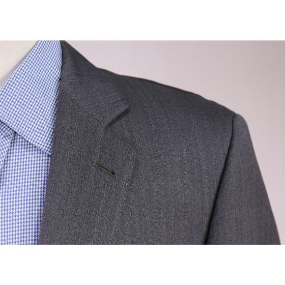 Custom Made Gray Herringbone 2-Btn Blazer Jacket 42R - Picture 4 of 10